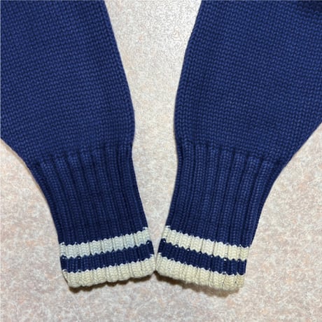 「LACOSTE(ラコステ)」IZOD アイゾッド 80s 90s Mサイズ ネイビー コットン ニット セーター [2211038]