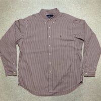 「RALPH LAUREN(ラルフローレン)」クラシックフィット 赤 ロンドンストライプ ボタンダウンシャツ [2106004]