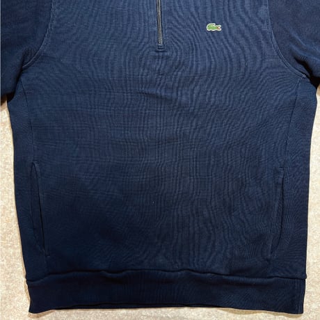 「LACOSTE(ラコステ)」90s 6サイズ ネイビー コットン ハーフジップ カットソー [2302001]