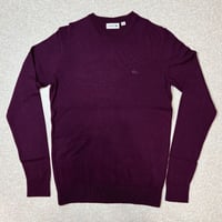 「LACOSTE(ラコステ)」シミラーワンポイント ハイゲージ ピュアバージンウール ウールマーク ニット [2211007]