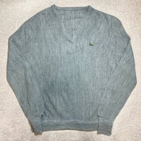 「LACOSTE(ラコステ)」70s 80s 90s タグ欠損 ライトグレー アクリルニット セーター [2211018]