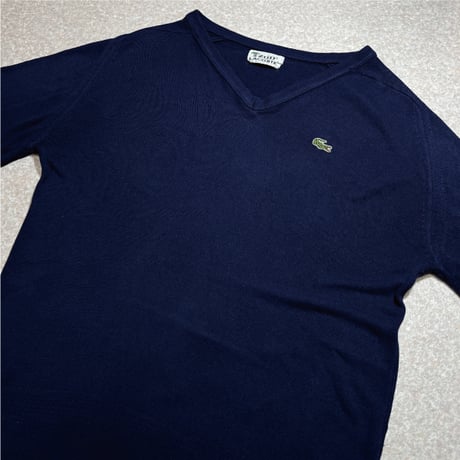 「LACOSTE(ラコステ)」IZOD アイゾッド 70s 糸巻きタグ Lサイズ ネイビー ニット セーター [2211048]