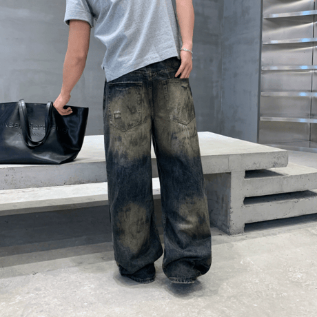 Ash Damage Wide Denim