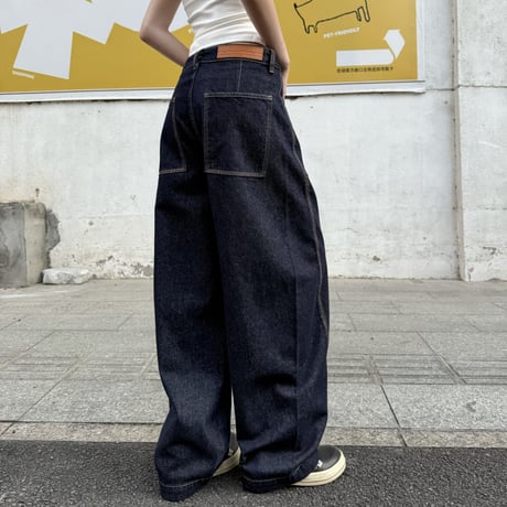 Raw Strap Wide Denim