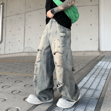 Ice Crash Fade Barrel Pants