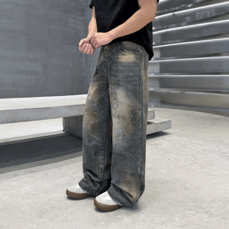 Grime Fade Barrel Pants