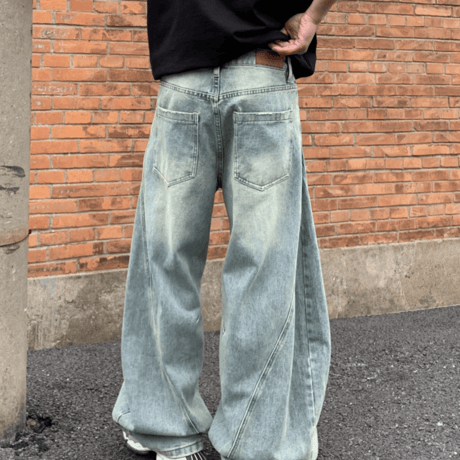 Distressed Fade Barrel Pants