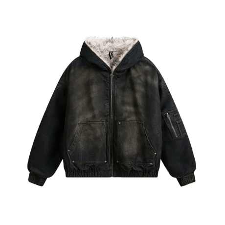 Fur Hood Vintage Bomber Jacket