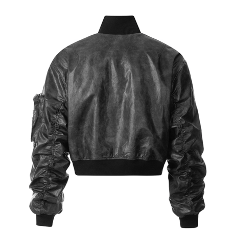Black Coating Bomber Jacket