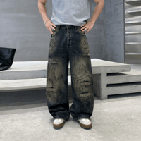 Ash Damage Wide Denim
