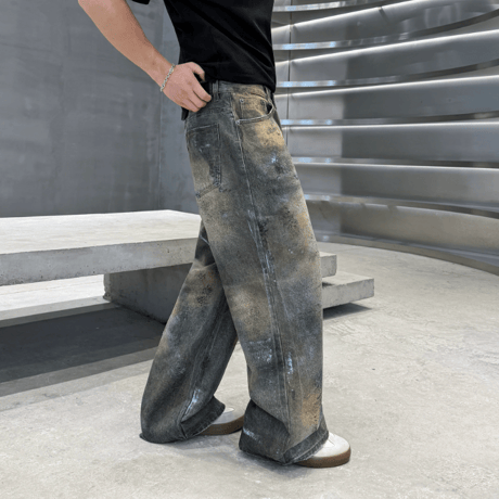 Grime Fade Barrel Pants