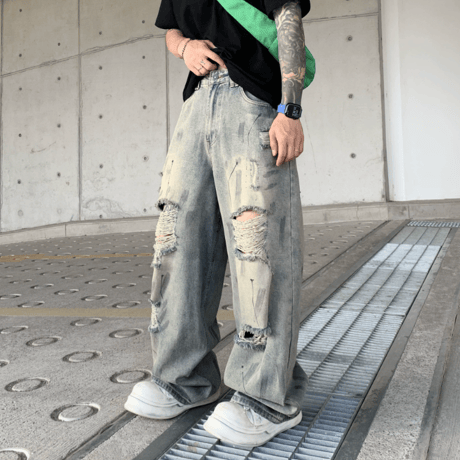Ice Crash Fade Barrel Pants