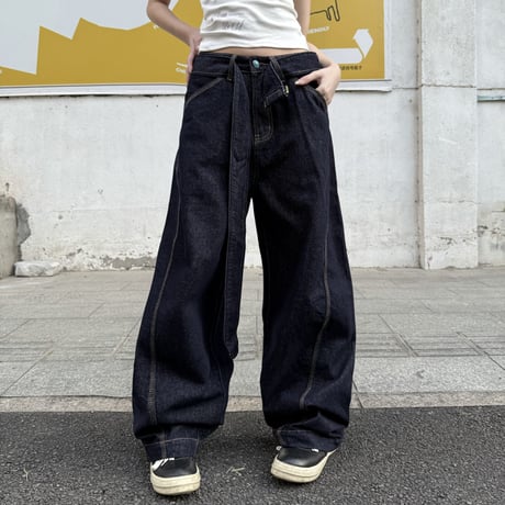 Raw Strap Wide Denim