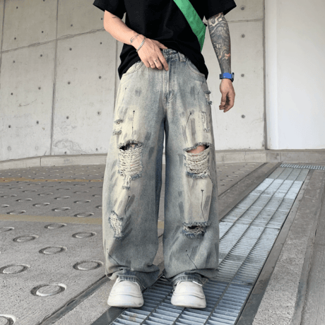 Ice Crash Fade Barrel Pants
