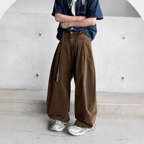 Earth Pleat Barrel Pants