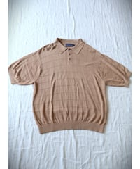 Paul Fredrick　Silk Knit Polo Shirts　Grid Check