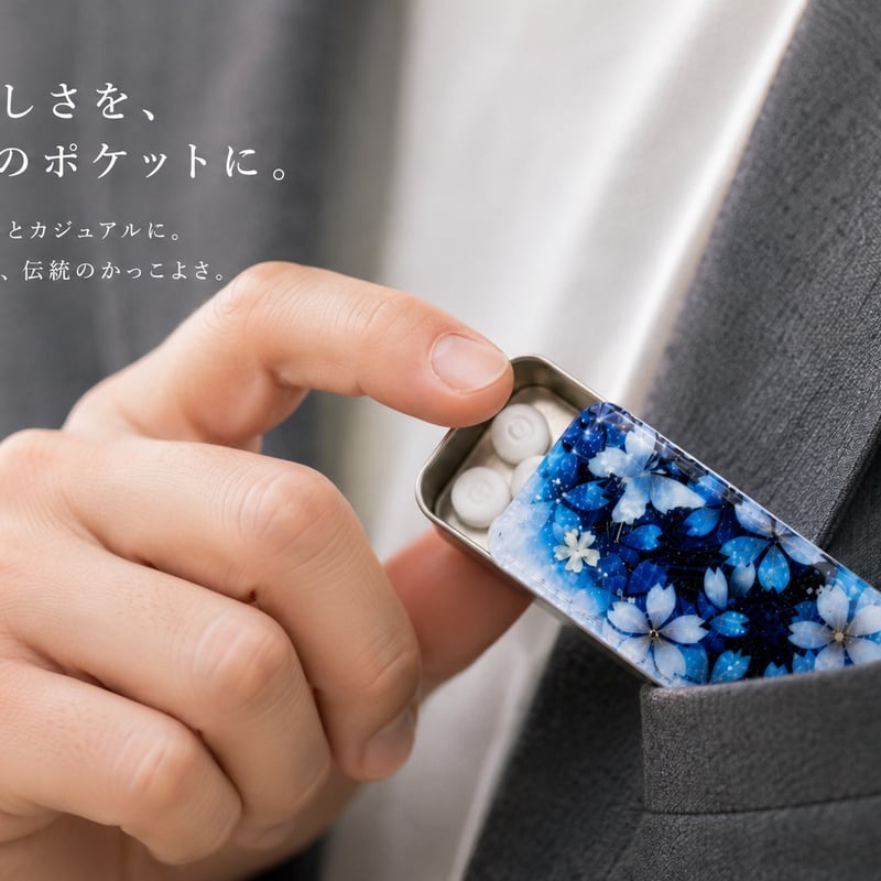 FRISKケース『絵』フリスク タブレット ミント 和柄 和風 和雑貨 工芸