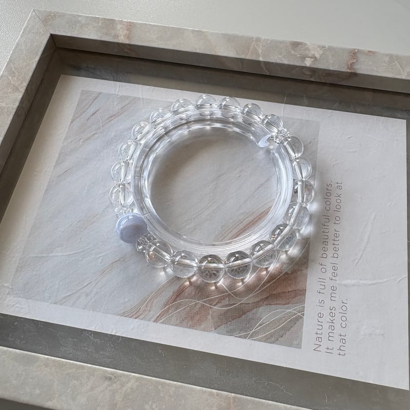 ブルーレースアゲート × 水晶 天然石ブレスレット｜Essenceシリーズ