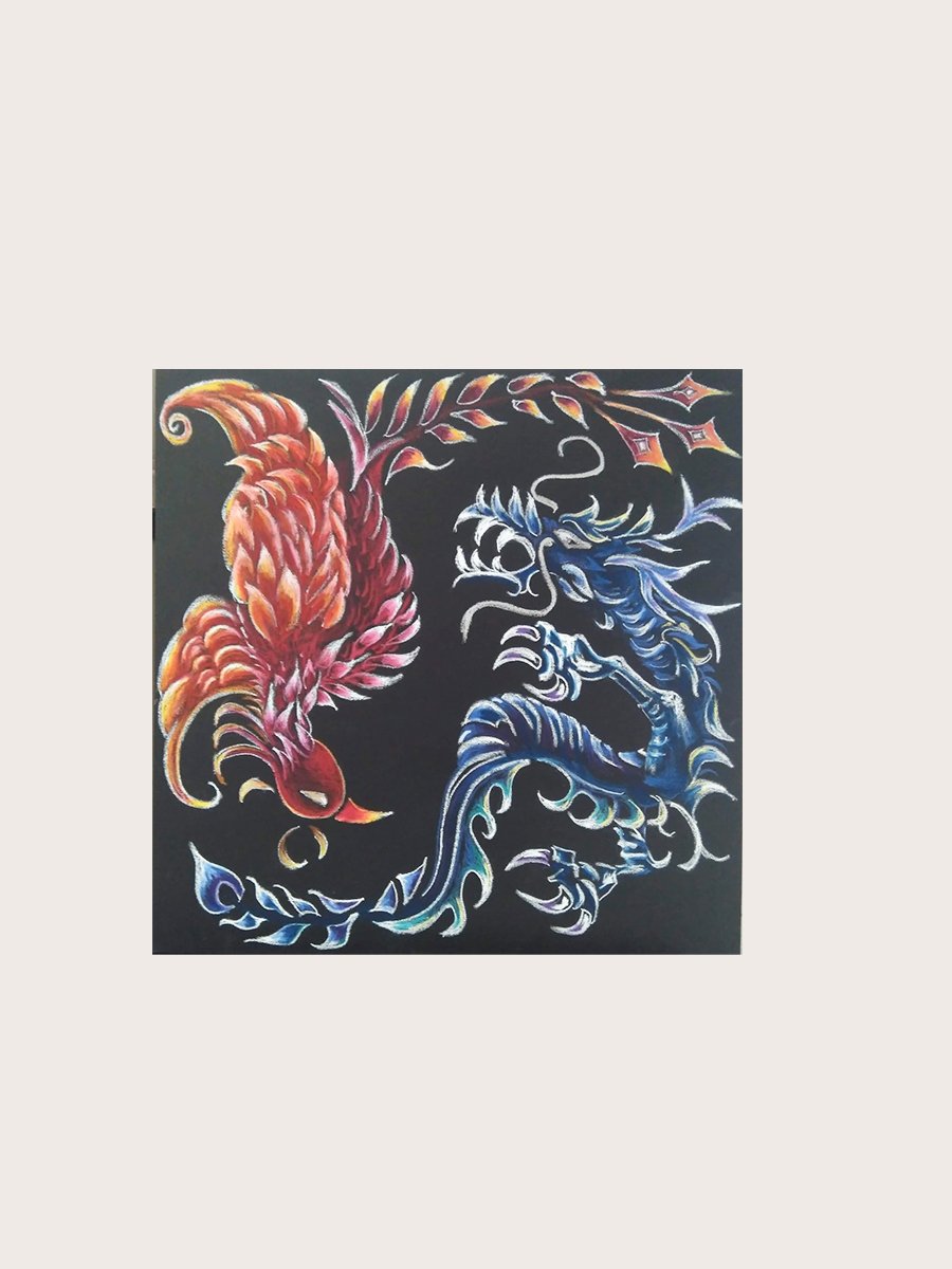 うさ☆ 宝龍 鳳凰 黒龍アート 鳳凰&青龍 インテリアボード | ACCORDA