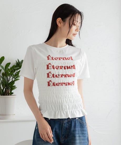 シャーリングロゴTシャツ