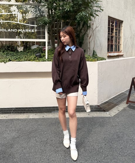 シャツレイヤードニット