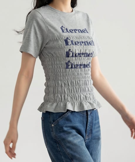 シャーリングロゴTシャツ