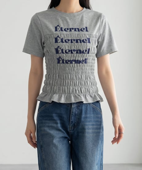 シャーリングロゴTシャツ