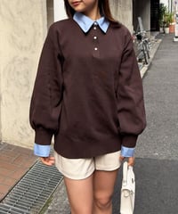 シャツレイヤードニット