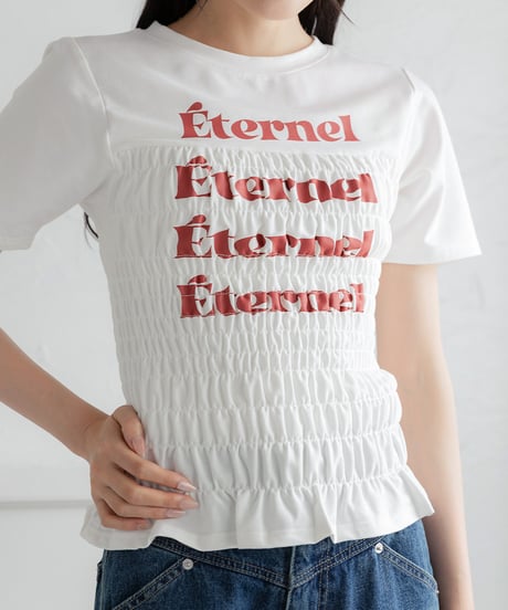 シャーリングロゴTシャツ