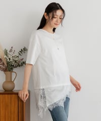 サテンレースレイヤードＴシャツ