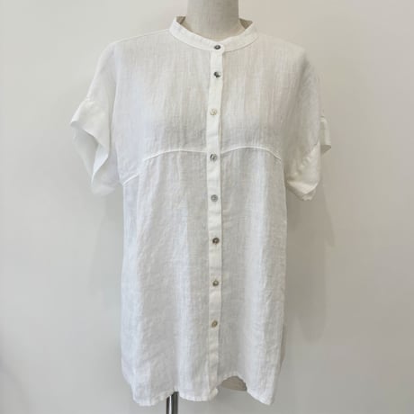 リーノエリーナ | STORES lino e lina リネン 半袖 ブラウス ホワイト