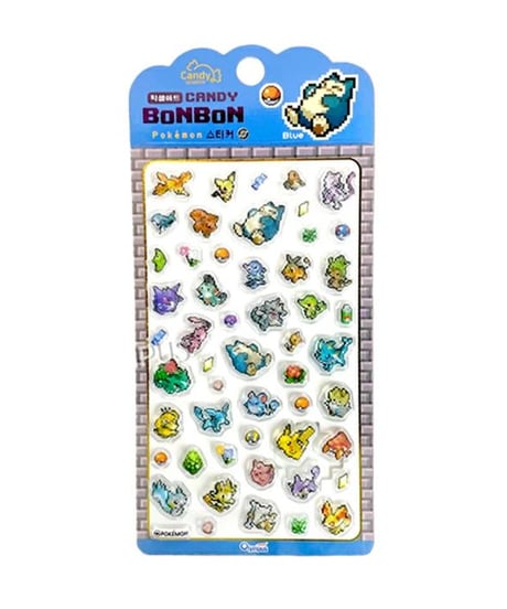 【韓国限定】ポケピース キャンディーボンボンシール ピクセルアートドット絵