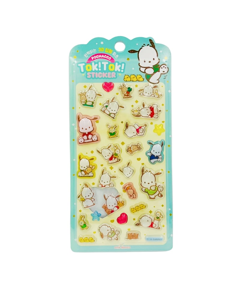 ゆうパック送料込み　新品　韓国公式　サンリオ　Tok!Tok! STICKER　(シール)　５種類 韓国限定 Tok! Tok! サンリオシール 5種類セット | Hamukko club