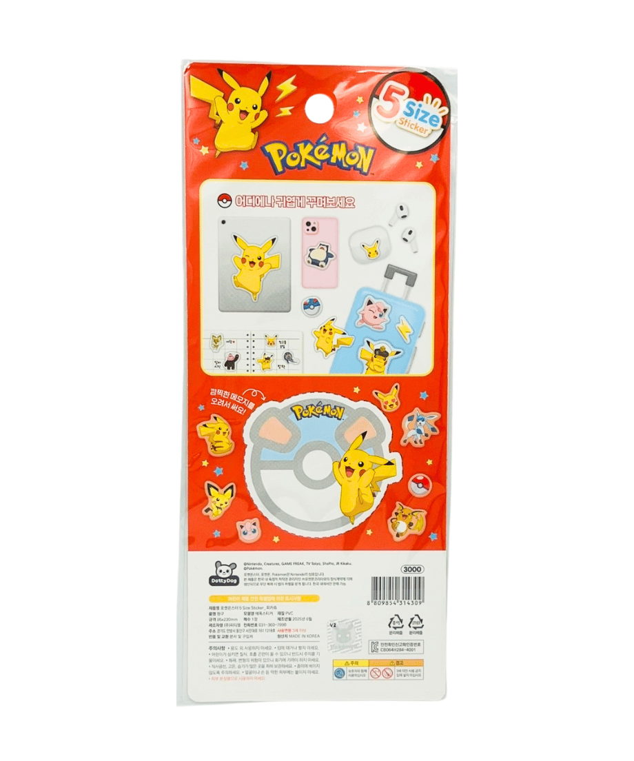 韓国限定】5size Sticker ポケモン 2種類 | KOREA STICKER STORE