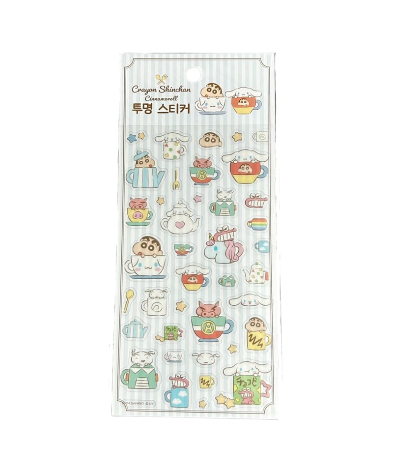 韓国限定】クリアステッカー クレヨンしんちゃん×シナモロール 2種類