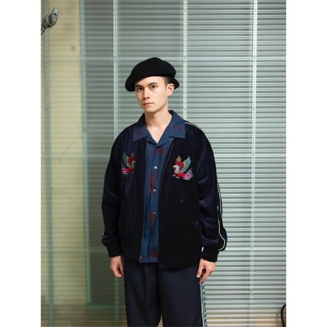 Collarless Reversible Embroidered Jacket