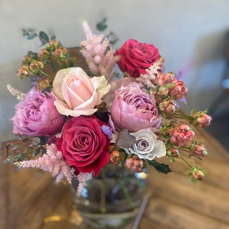 バラの花束(ピンク系)