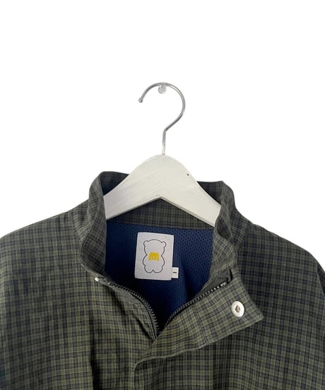 GRN PLAID ZIP BLOUSON