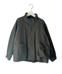 GRN PLAID ZIP BLOUSON