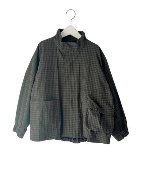 GRN PLAID ZIP BLOUSON