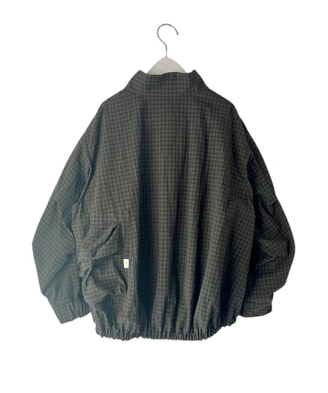GRN PLAID ZIP BLOUSON