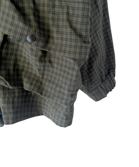 GRN PLAID ZIP BLOUSON