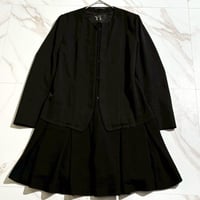 Y's layered jacket wool Gabardine Black