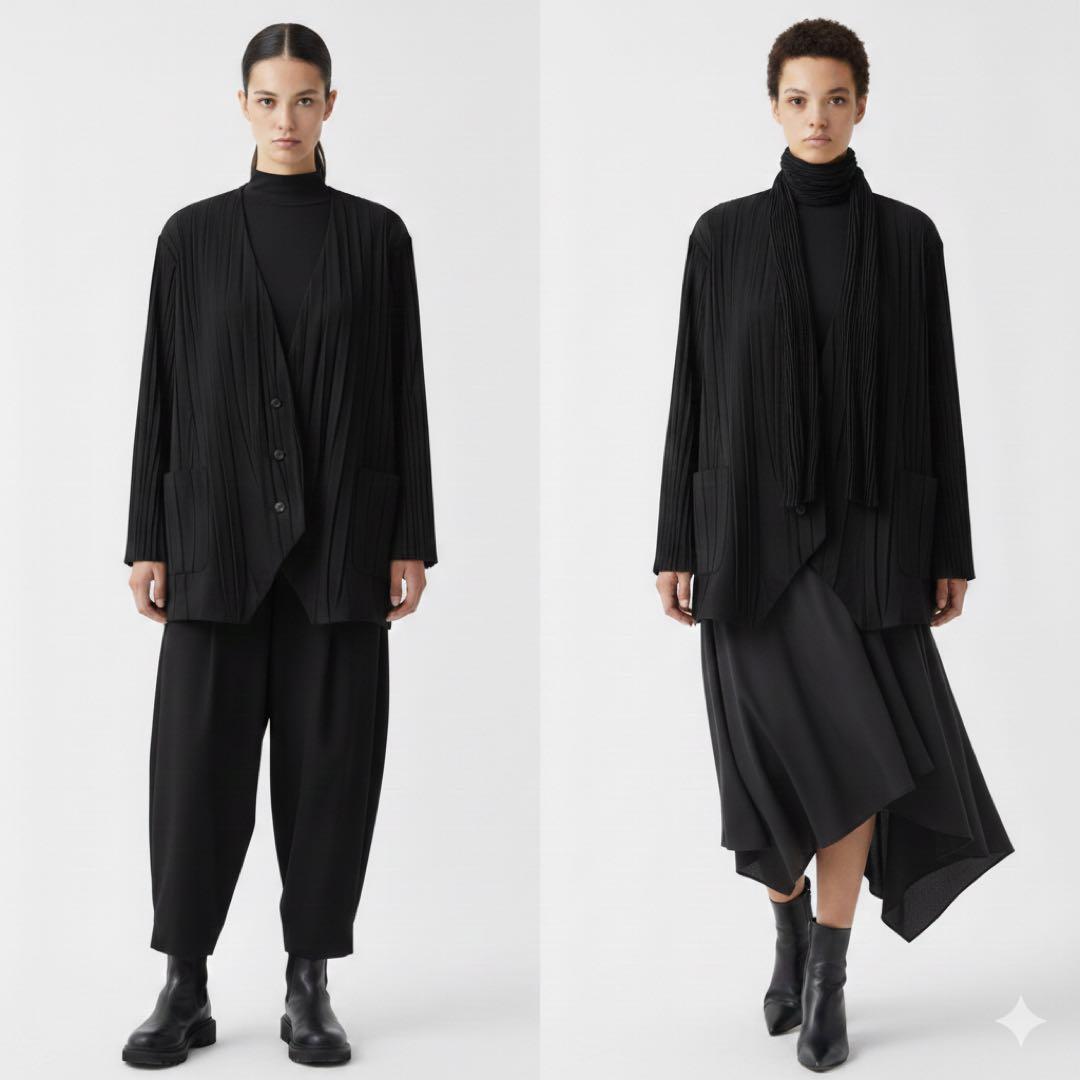 ジャケット・アウター ISSEY MIYAKE collarless jacket 92AW BLK ISSEY MIYAKE collarless jacket 92AW BLK | P.C/H