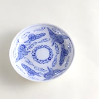 伊万里｜雲・鶴文 染付印判 小皿｜（明治期）o-70