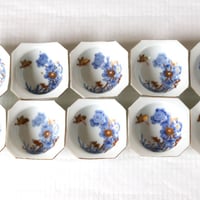 古伊万里　蝶・菊文　金採　八角小皿　江戸後期 o-43