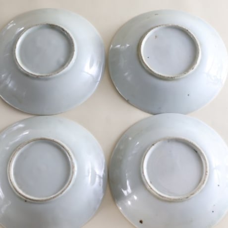 古伊万里 河骨文 中皿 17cm 江戸後期 染付 o-11