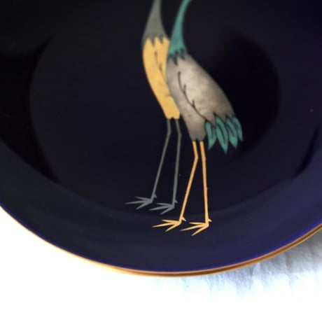 香蘭社 鶴文 銘々皿 色絵 金襴手 昭和　5枚セット h-42