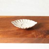 中国茶器｜菊型 茶托｜やさしい象牙色の茶席小物 r-72