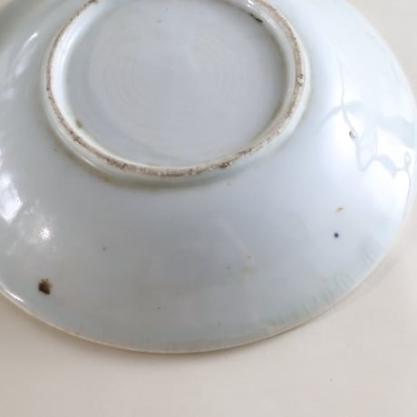 古伊万里 河骨文 中皿 17cm 江戸後期 染付 o-11